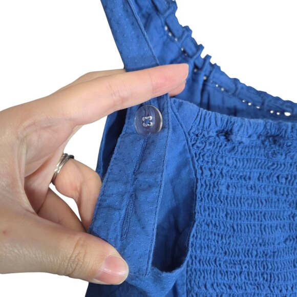 Gap Eyelet Scoop Neck Dress in Dazzling Blue - Picture 10 of 14